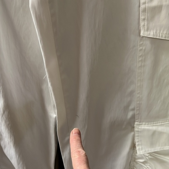 ZARA SILKY WIDE LEG DOUBLE CARGO TROUSERS PANTS SIZE SMALL WHITE - Picture 10 of 12